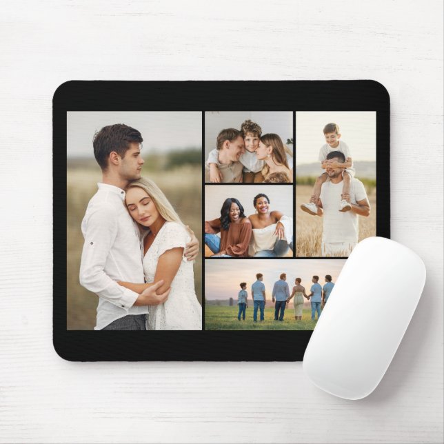 Create Your Own 5 Photo Collage Mouse Pad (With Mouse)