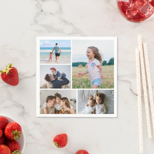 Create Your Own 5 Photo Collage Napkins
