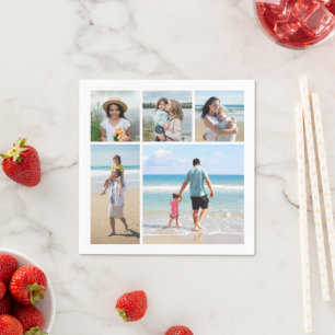 Create Your Own 5 Photo Collage Napkins