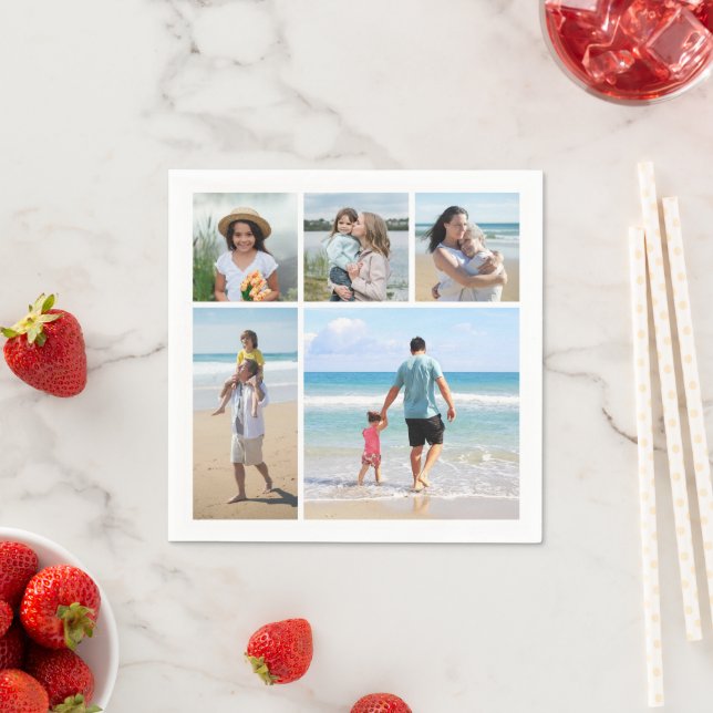 Create Your Own 5 Photo Collage Napkins (Insitu)
