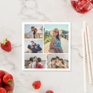 Create Your Own 5 Photo Collage Napkins