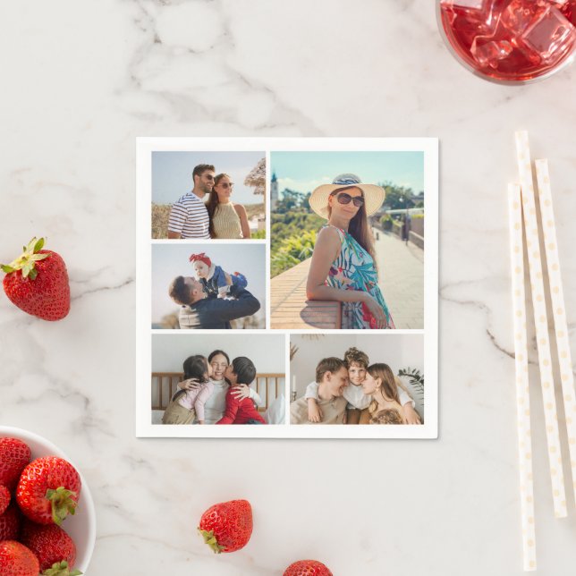 Create Your Own 5 Photo Collage Napkins (Insitu)