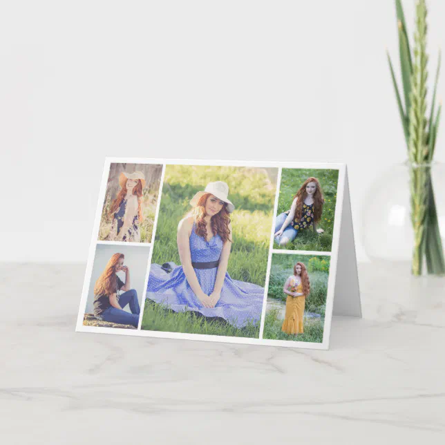 Create Your Own 5 Photo Collage Note Card | Zazzle