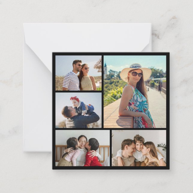 Create Your Own 5 Photo Collage Note Card (Front)