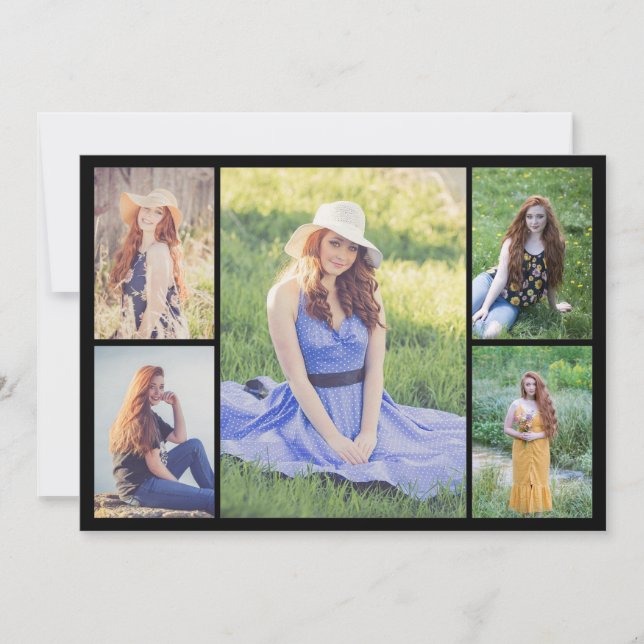 Create Your Own 5 Photo Collage Note Card (Front)
