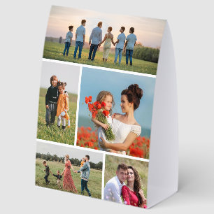 Create Your Own 5 Photo Collage Paper Table Tent