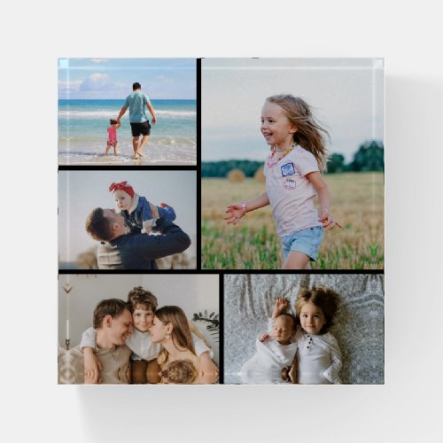 Create Your Own 5 Photo Collage Paperweight