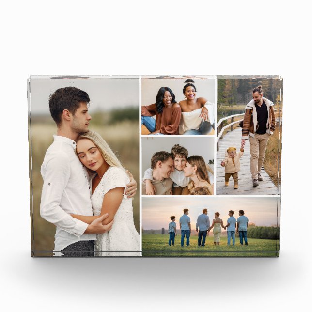 Create Your Own 5 Photo Collage Photo Block (Front)