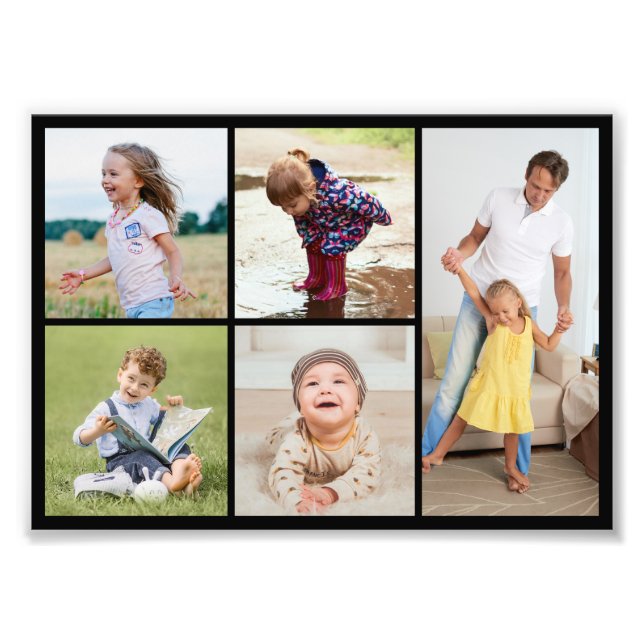 Create Your Own 5 Photo Collage Photo Enlargement Print (Front)
