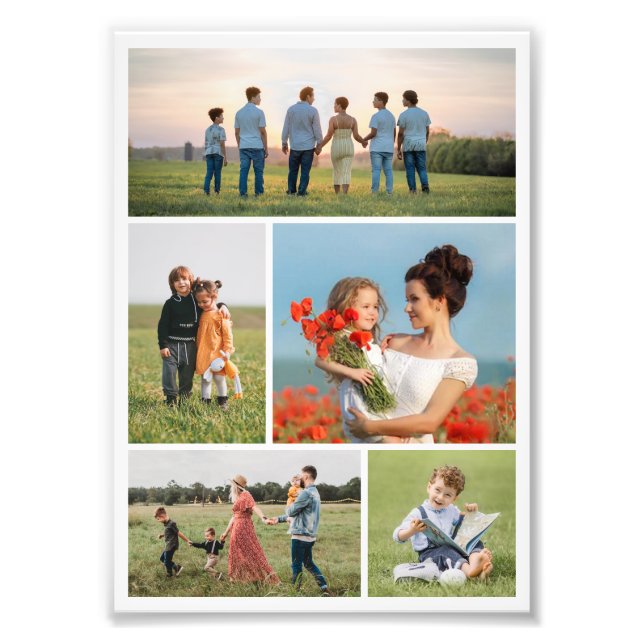 Create Your Own 5 Photo Collage Photo Enlargement Print (Front)