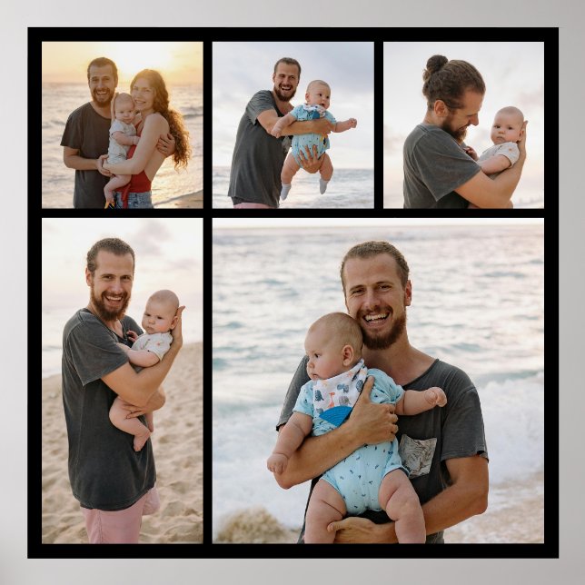 Create Your Own 5 Photo Collage Photo Print Holder (Front)