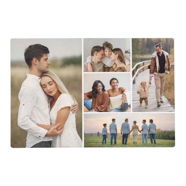Create Your Own 5 Photo Collage Placemat (Front)