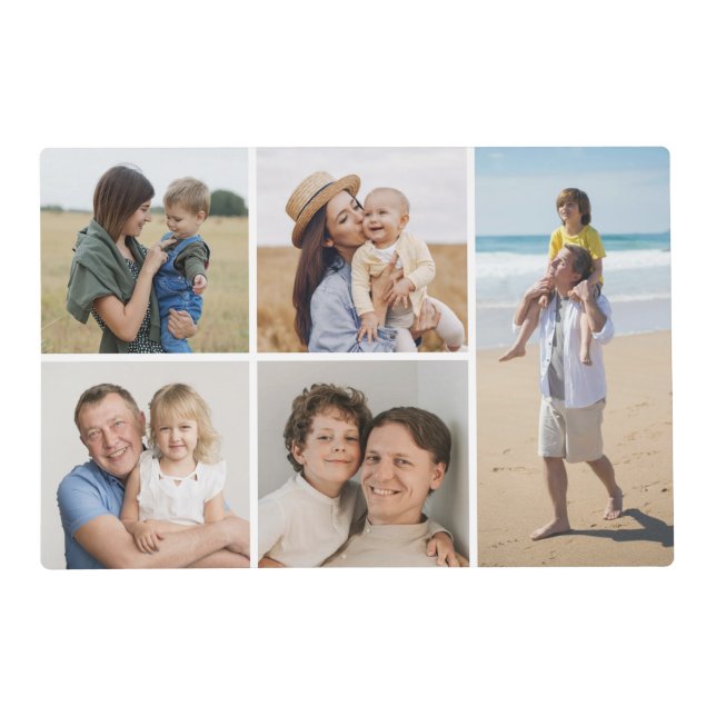 Create Your Own 5 Photo Collage Placemat (Front)
