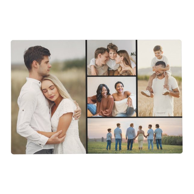 Create Your Own 5 Photo Collage Placemat (Front)