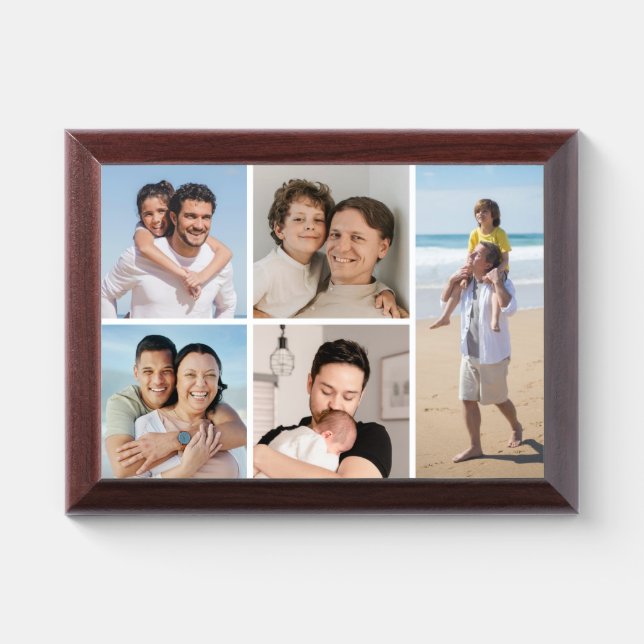 Create Your Own 5 Photo Collage Plaque (Horizontal)