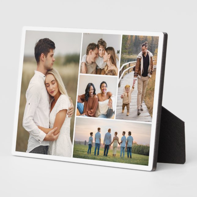 Create Your Own 5 Photo Collage  Plaque (Side)