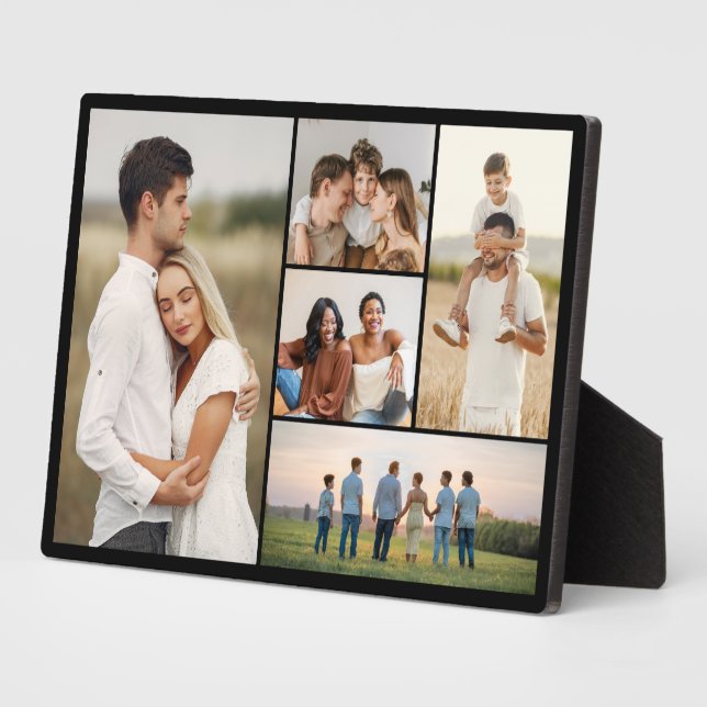 Create Your Own 5 Photo Collage  Plaque (Side)