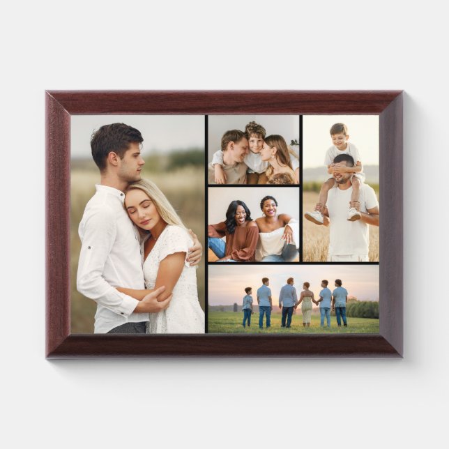 Create Your Own 5 Photo Collage Plaque (Horizontal)