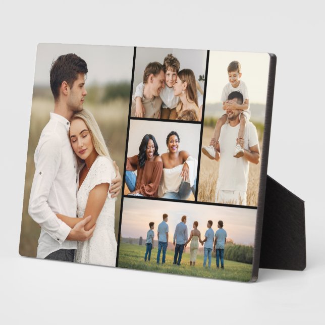 Create Your Own 5 Photo Collage  Plaque (Side)