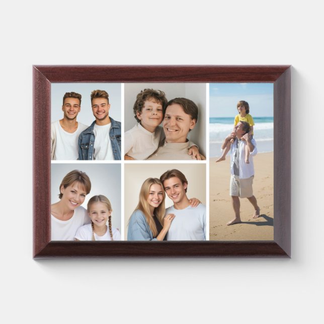 Create Your Own 5 Photo Collage Plaque (Horizontal)