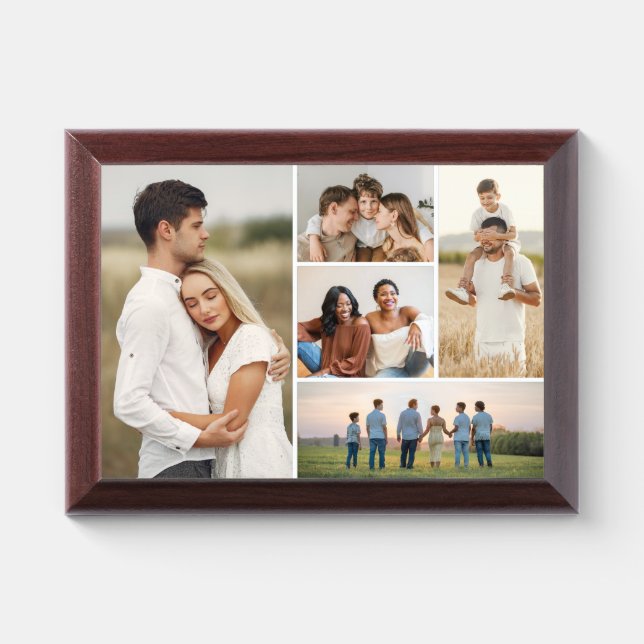 Create Your Own 5 Photo Collage Plaque (Horizontal)