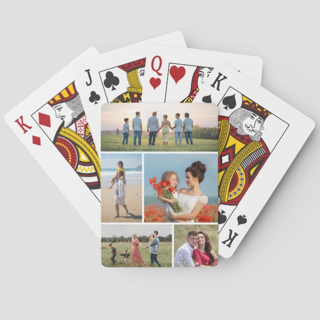 Create Your Own 5 Photo Collage Poker Cards (Back)