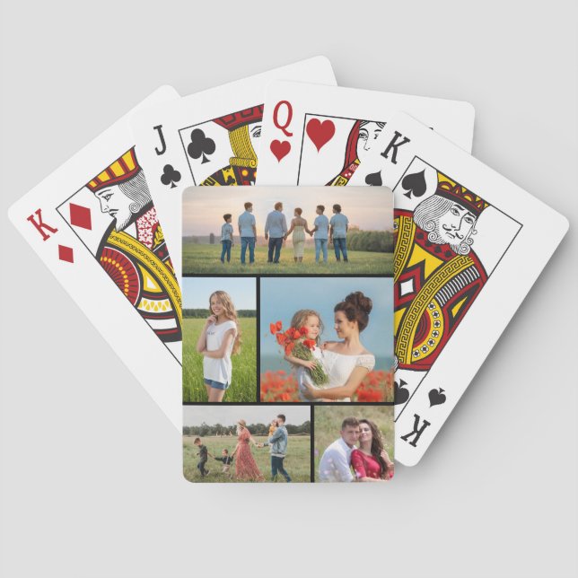 Create Your Own 5 Photo Collage Poker Cards (Back)