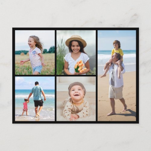 Create Your Own 5 Photo Collage Postcard