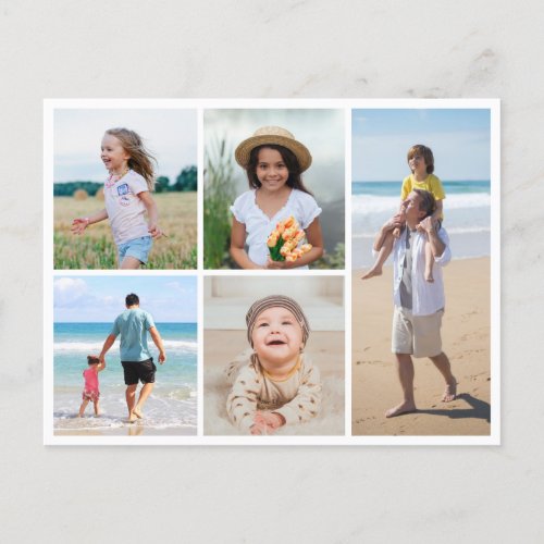 Create Your Own 5 Photo Collage Postcard