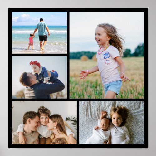 Create Your Own 5 Photo Collage Poster