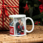Create Your Own 5 Photo Collage Red Monogrammed    Coffee Mug at Zazzle