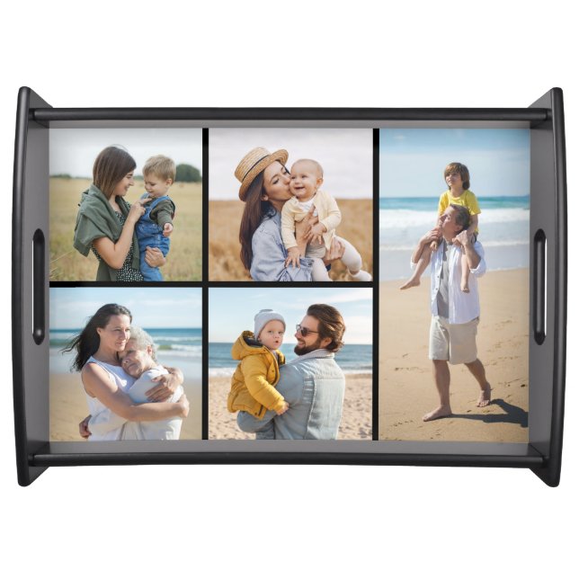 Create Your Own 5 Photo Collage Serving Tray (Front)