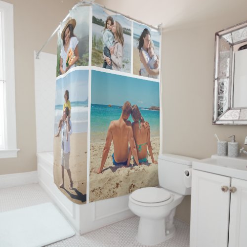 Create Your Own 5 Photo Collage Shower Curtain