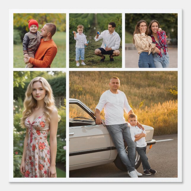 Create Your Own 5 Photo Collage Sign (Front)