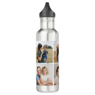 Create Your Own 5 Photo Collage Stainless Steel Water Bottle
