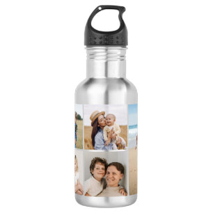 Create Your Own 5 Photo Collage Stainless Steel Water Bottle