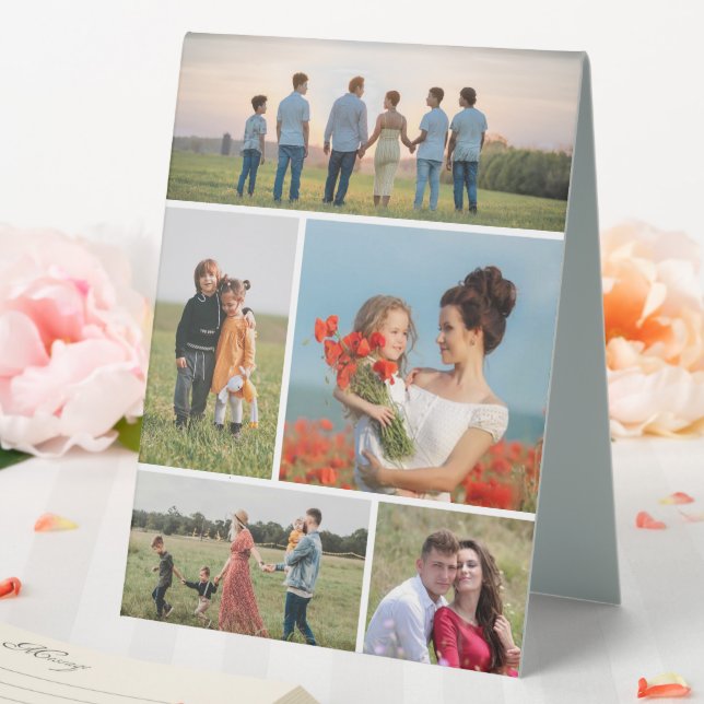 Create Your Own 5 Photo Collage Table Tent (In SItu (Wedding))