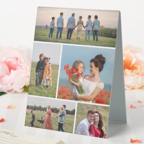 Create Your Own 5 Photo Collage Table Tent Sign