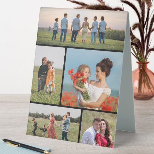 Create Your Own 5 Photo Collage Table Tent Sign