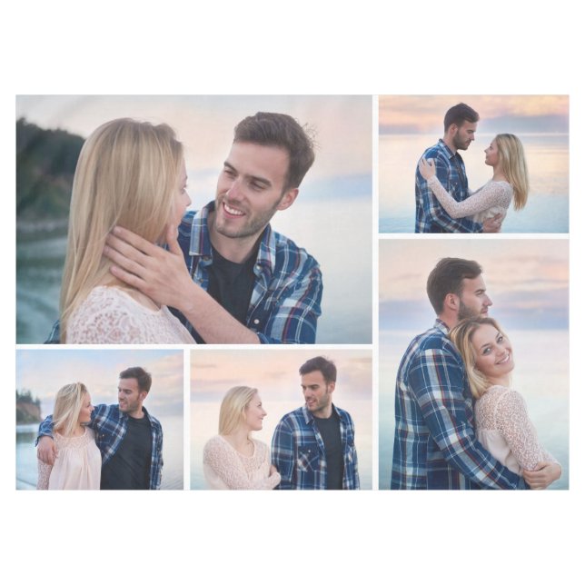 Create Your Own 5 Photo Collage Tablecloth (Front (Horizontal))