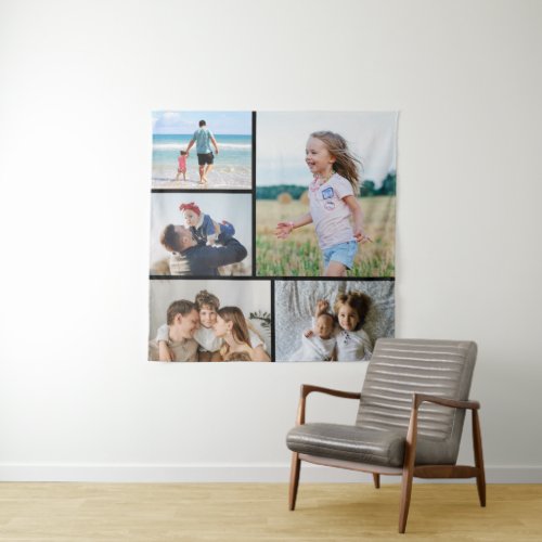 Create Your Own 5 Photo Collage Tapestry