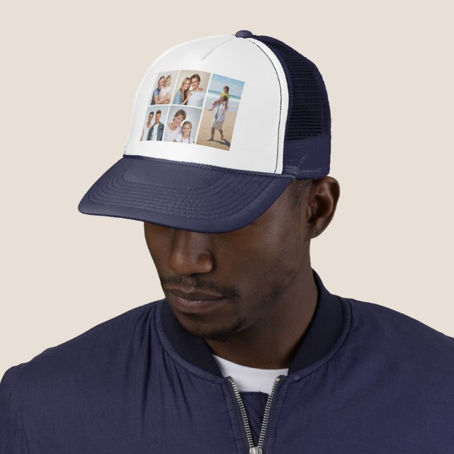 Create Your Own 5 Photo Collage Trucker Hat (In Situ)
