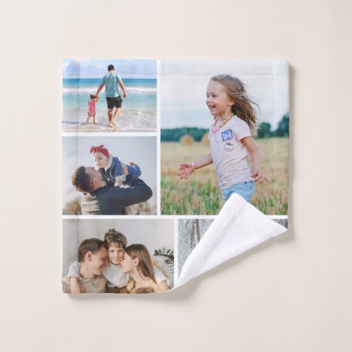 Create Your Own 5 Photo Collage Wash Cloth