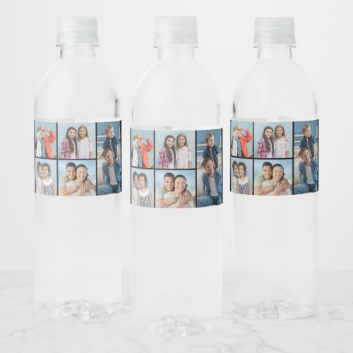 Create Your Own 5 Photo Collage Water Bottle Label