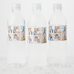 Create Your Own 5 Photo Collage Water Bottle Label