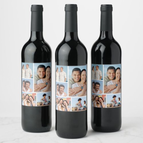 Create Your Own 5 Photo Collage Wine Label