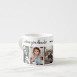 Create Your Own 5 Photo We Love You Abuelo Espresso Cup<br><div class="desc">Cute espresso coffee cup with photos, we love you Abuelo typography and grandkids names. Makes a special gift for your favorite grandfather.</div>