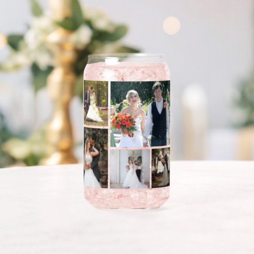 Create Your Own 5 Photo Wedding Collage Can Glass