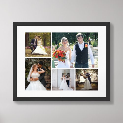 Create Your Own 5 Photo Wedding Collage Framed Art