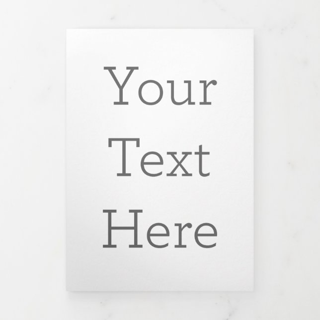 Custom Trifold Letter Fold Card, Size: 5" x 7", Paper: Signature Matte, Envelopes: Blank White Envelopes (Cover)